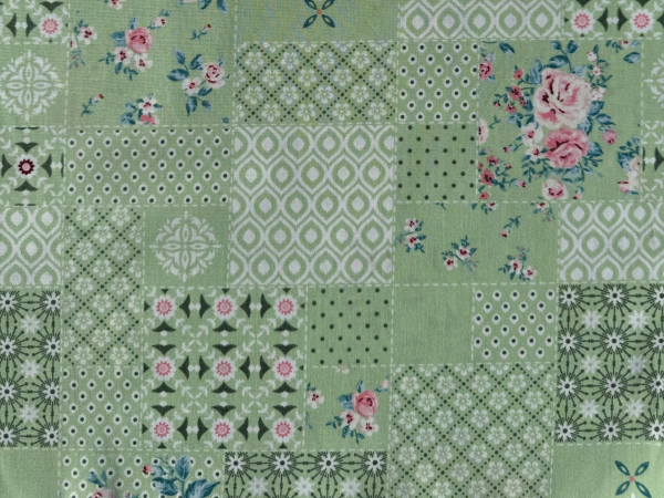 Baumwoll-Stoff "Mathilda's Welt" Grün Nr 4838
